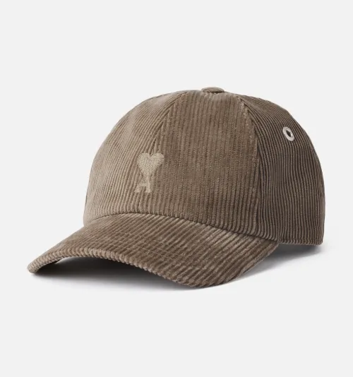 Neutrals Ami De Coeur Embroidery Cap - AMI PARIS OFFICIAL SA