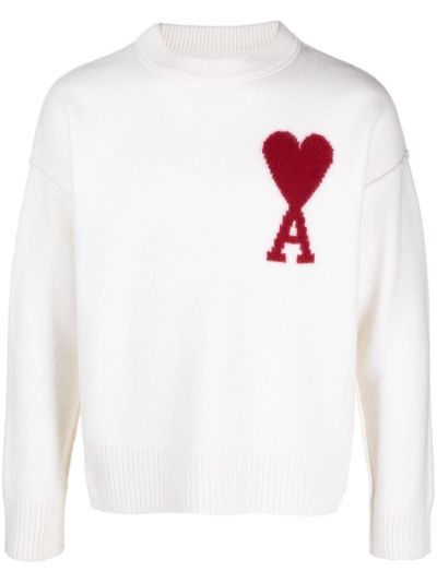 AMI Paris Ami de Coeur intarsia-knit wool jumper | Eraldo.com SB