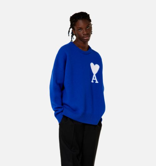 Blue Ami De Coeur Oversize Sweater | AMI PARIS GB