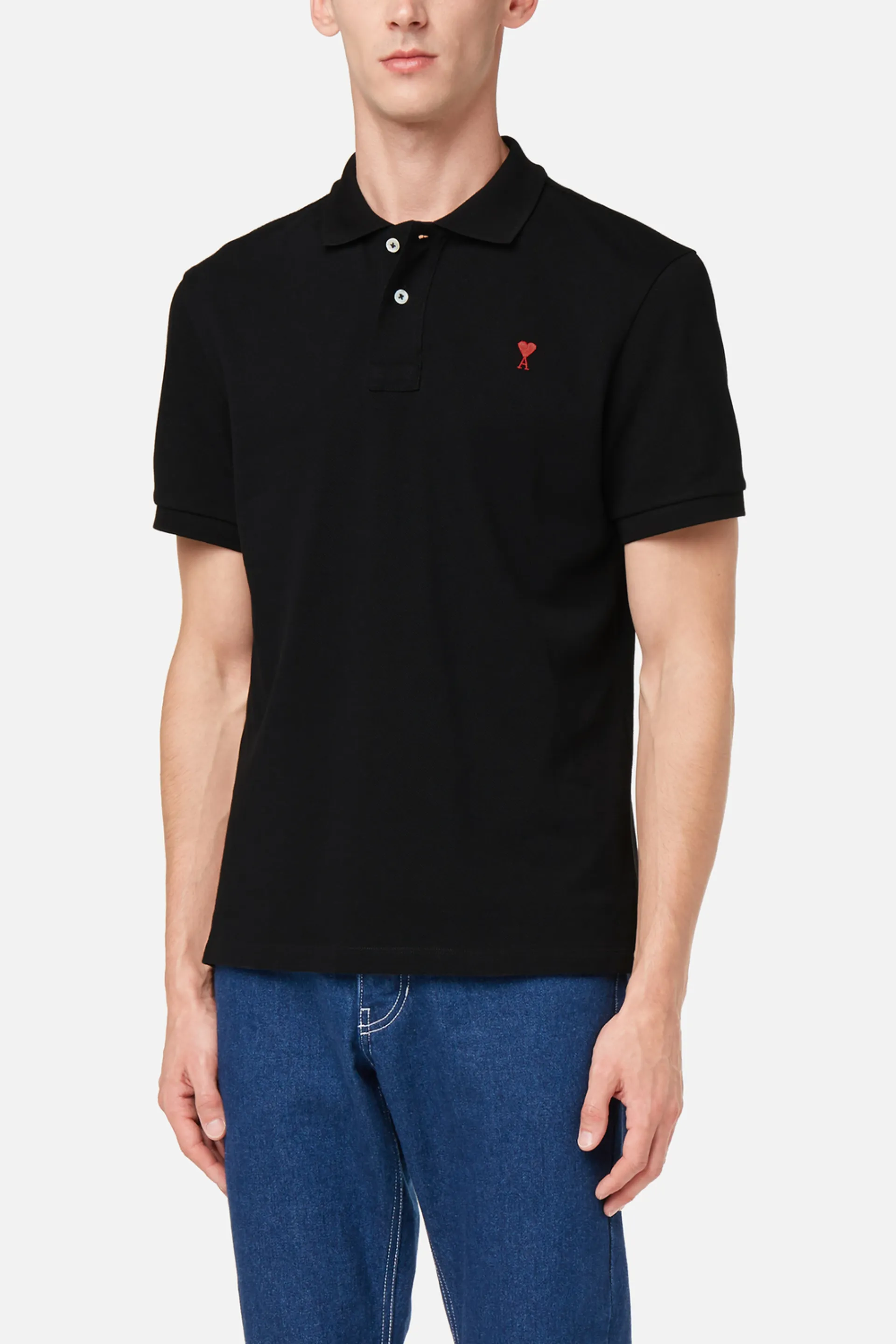 Navy Short sleeve Polo neck New Mens Ami Polo Shirt