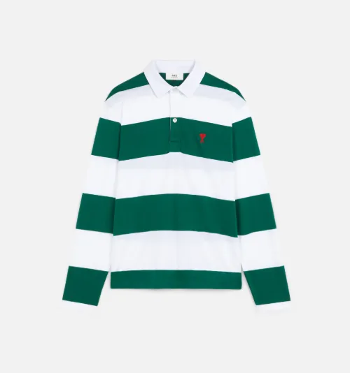 Green and white rugby polo Clearance