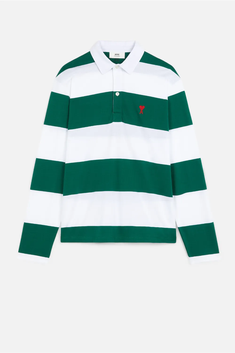 green striped polo shirt