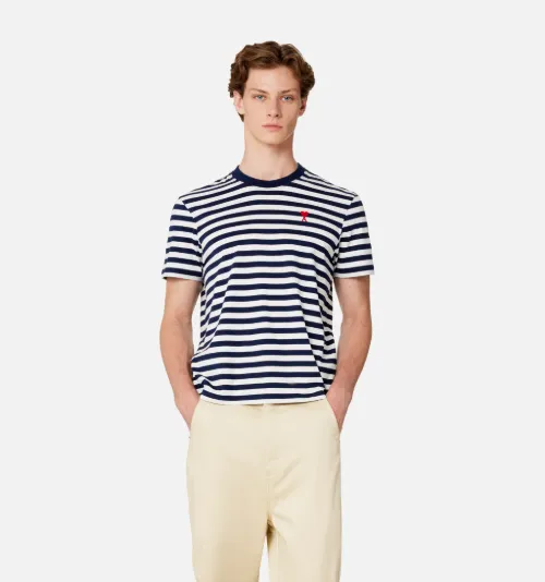 Striped T-Shirt | Blue-White| AMI Paris US