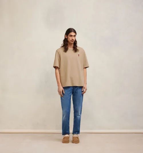 Neutrals Ami De Coeur T-shirt - AMI PARIS OFFICIAL KW