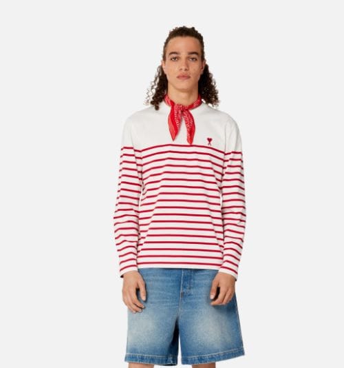 AMI PARIS ブルトンストライプ Tシャツ UTS300.072 Sサイズファッション