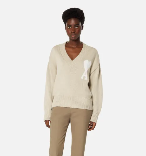 plunging v neck sweater