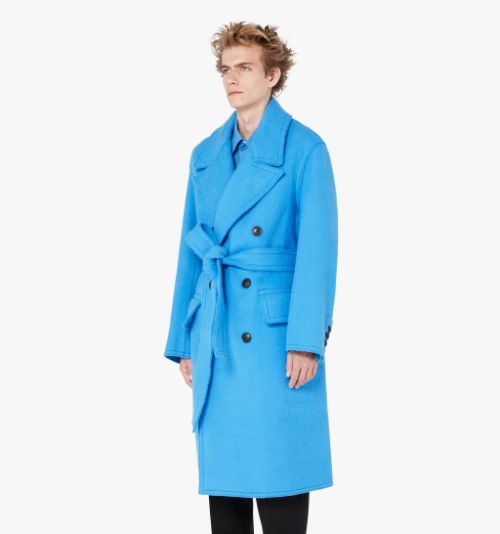 blue wool overcoat