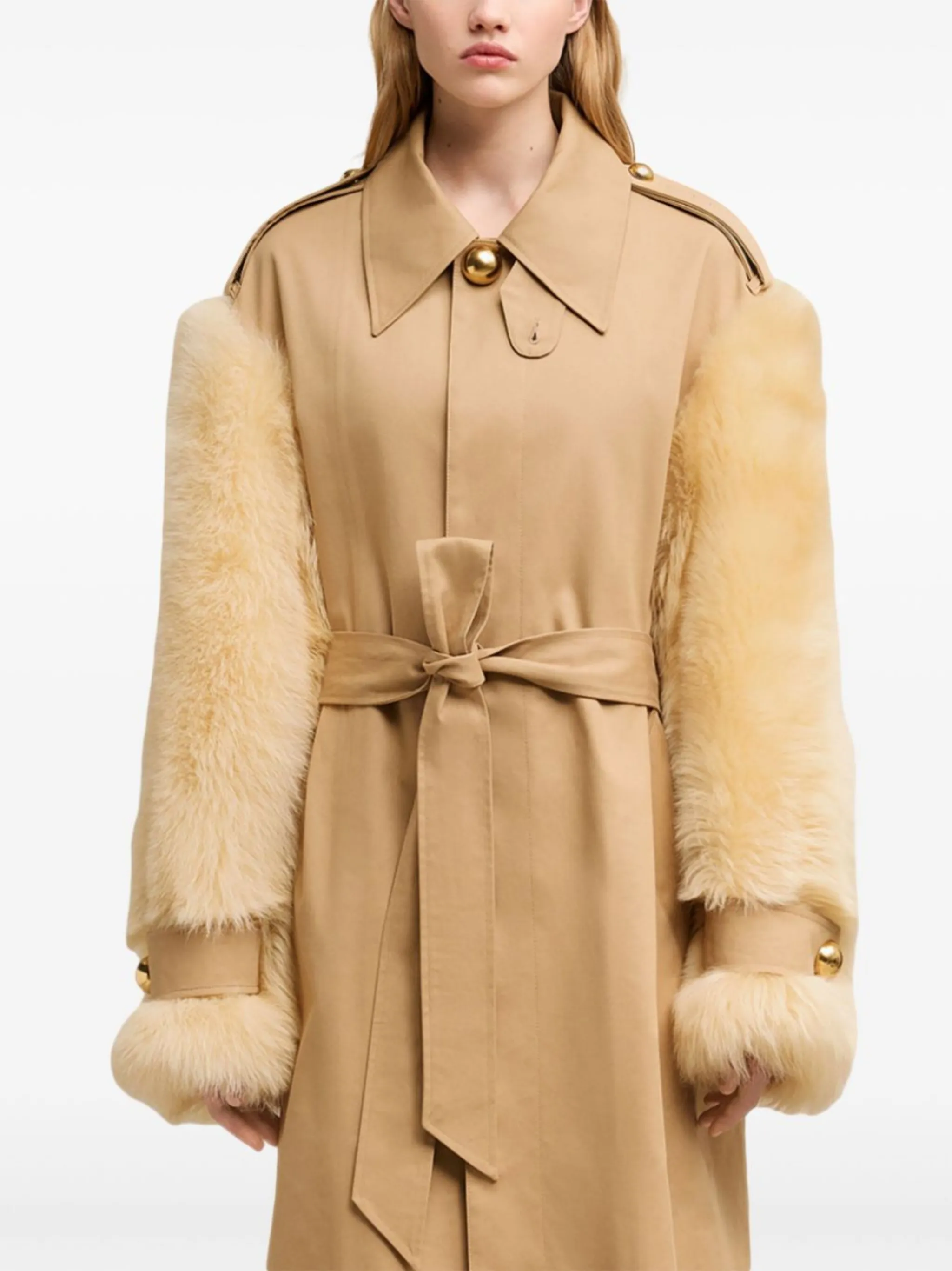 AMI Paris belted faux-fur coat | Eraldo.com FR