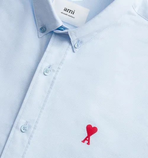 Blue Button-Down Ami De Coeur Shirt | AMI PARIS US