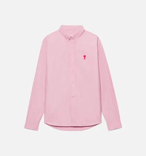 pink Button-Down Ami De Coeur Shirt - AMI PARIS OFFICIAL PN