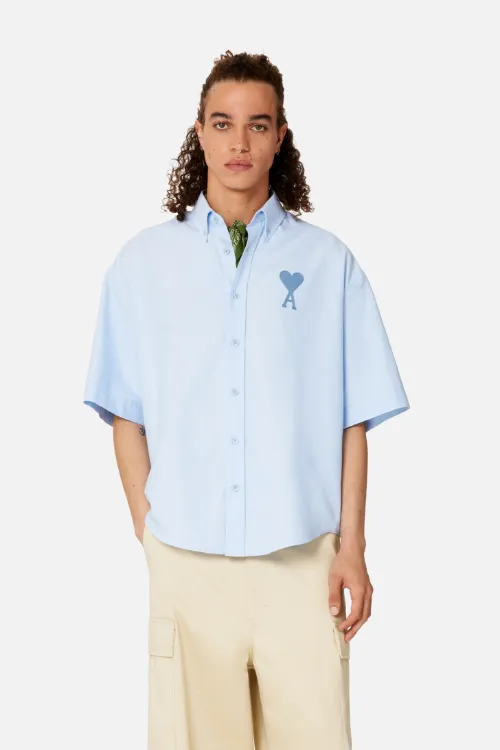 Blue Button Down Ami De Coeur Shirt | Ami Paris Us