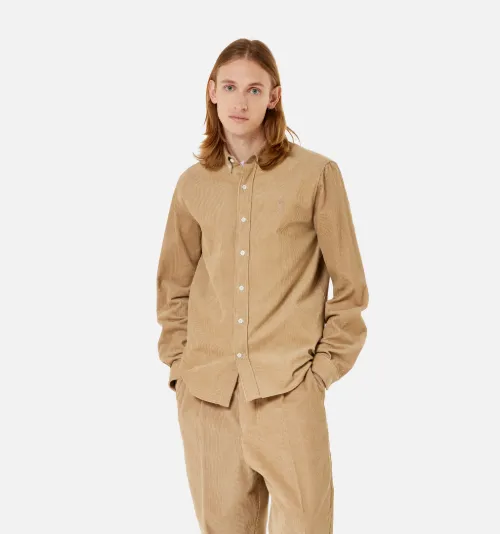 Neutrals Button-Down Tonal Ami De Cœur Shirt | AMI PARIS US