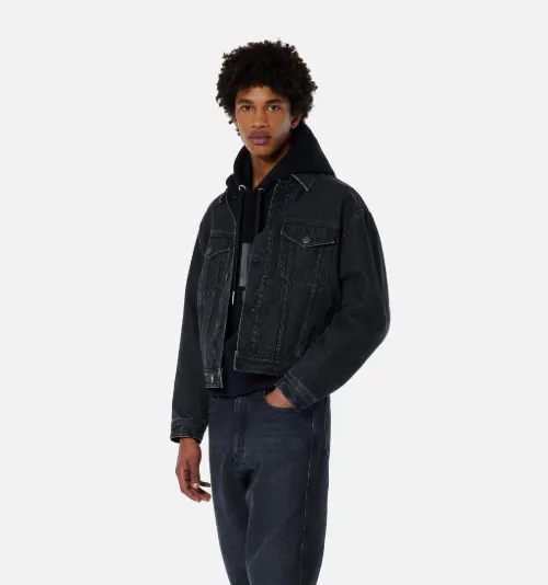 Buttoned Boxy Fit Denim Jacket - AMI 