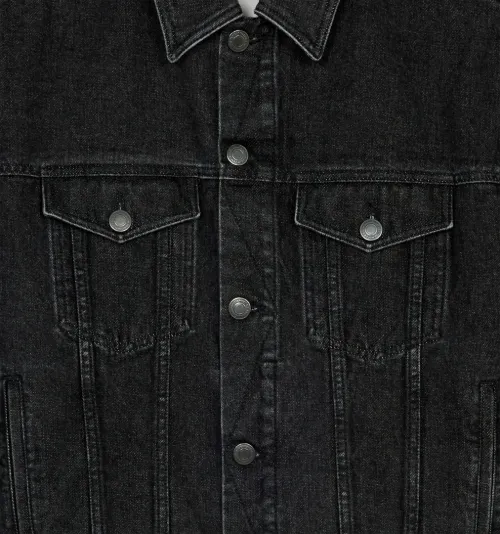 Buttoned Boxy Fit Denim Jacket - AMI 