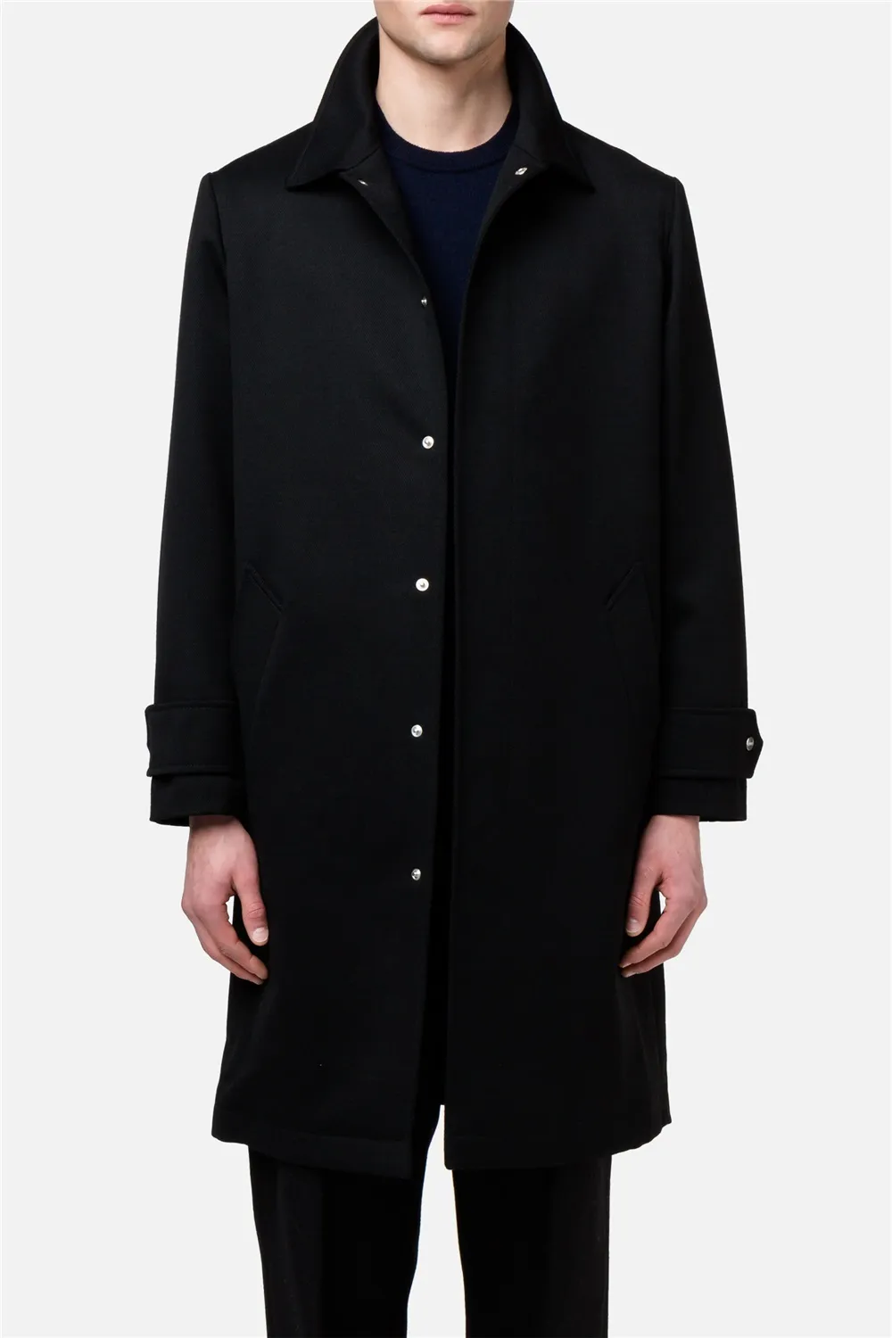 black wool car coat
