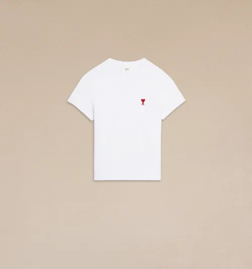 White Classic Fit Ami De Coeur T-Shirt - AMI PARIS OFFICIAL DK