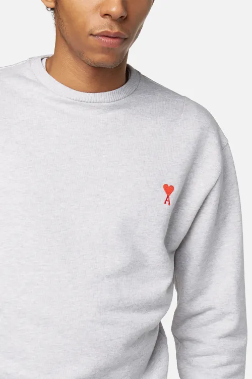 crew neck sweatshirt with red Ami de Coeur embroidery