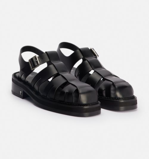 Black Fisherman Sandals - AMI PARIS OFFICIAL MK