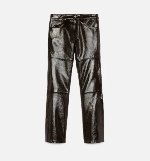 Flared Trousers in Patent Leather - AMI 