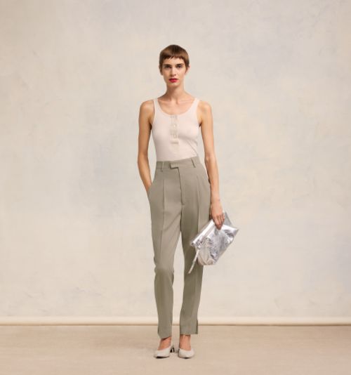 High waisted deals cigarette trousers white