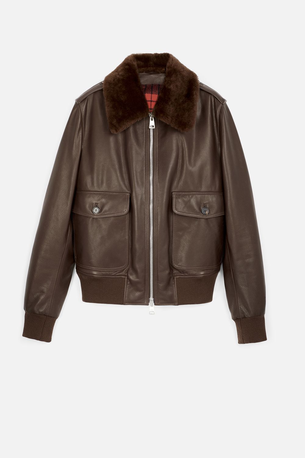 Jacket With Shearling Collar - AMI Paris Official