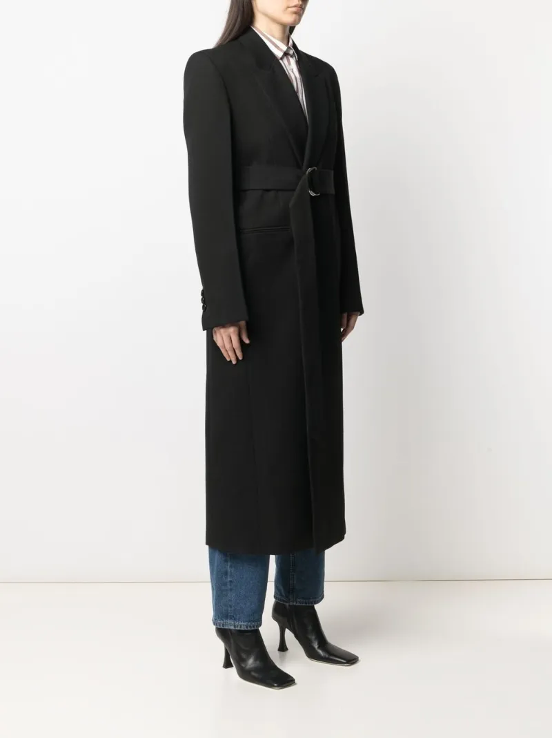 black long belted coat