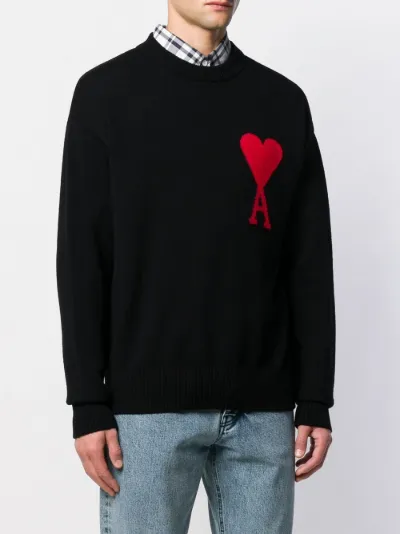 AMI Paris Maglione Ami de Coeur nero | MODES