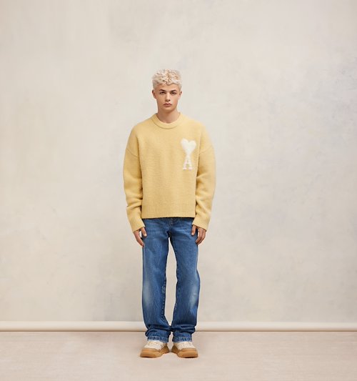 Yellow Off-White Ami De Coeur Sweater | AMI PARIS US
