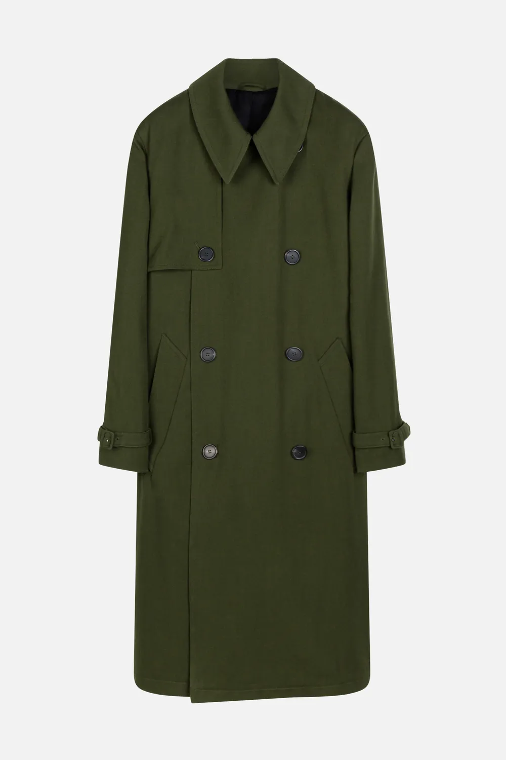 Ami Alexandre Mattiussi Khaki oversized trench coat