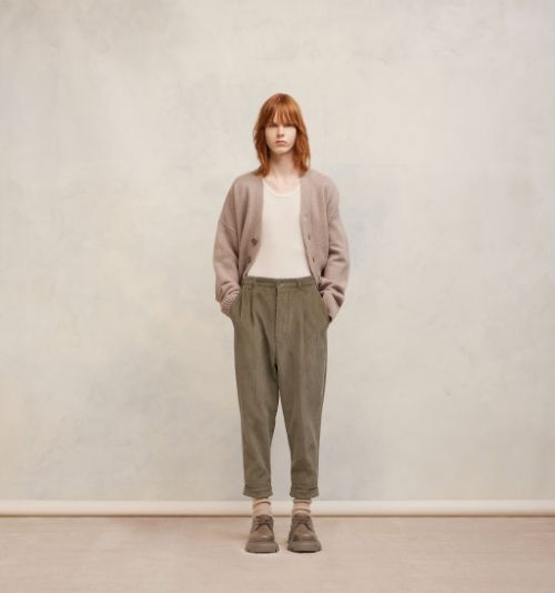 Pantalon Carotte Oversize Marron | AMI PARIS