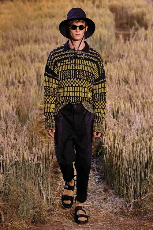Patchwork Oversized Carrot Fit Trousers 