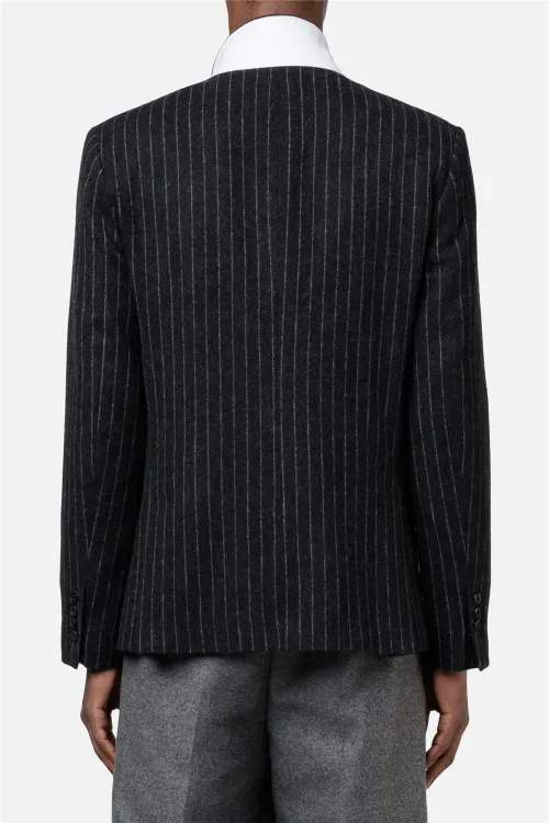 pinstripe double breasted blazer