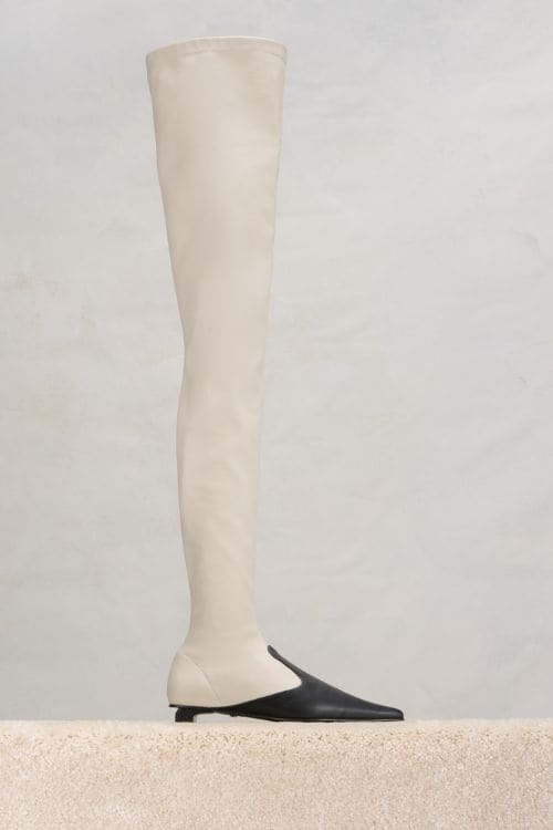 Flat pointed over clearance the knee boots