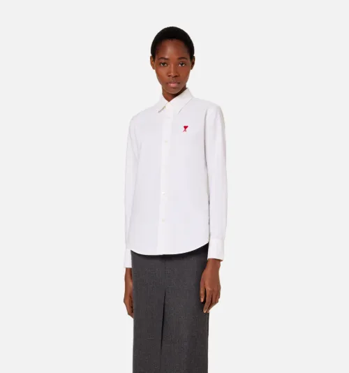 Neutrals Red Ami De Coeur Shirt | Ami Paris Us
