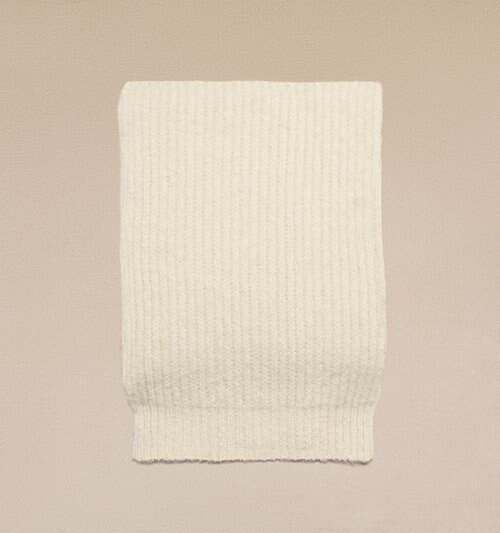 Neutrals Ribbed Chunky Scarf - AMI PARIS OFFICIAL SA