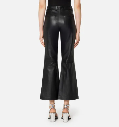 Short Flared Trousers in Lambskin 