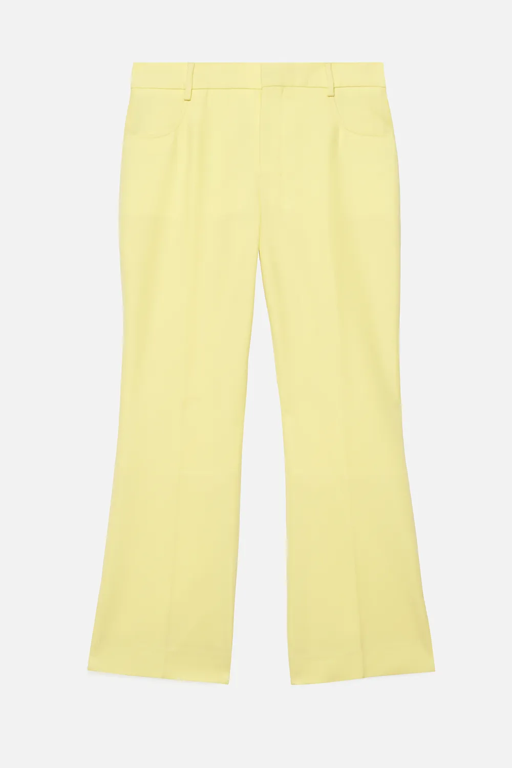 yellow flared trousers