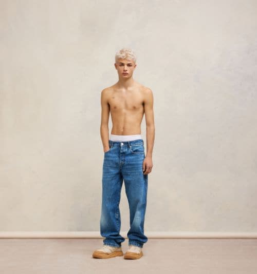 Blue Straight Fit Jeans | AMI PARIS US