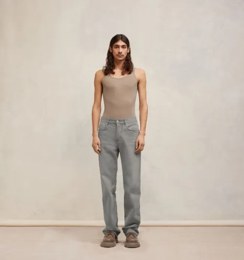 Grey Straight Fit Jeans | AMI PARIS US