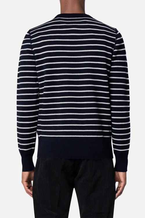 striped crew neck jumper