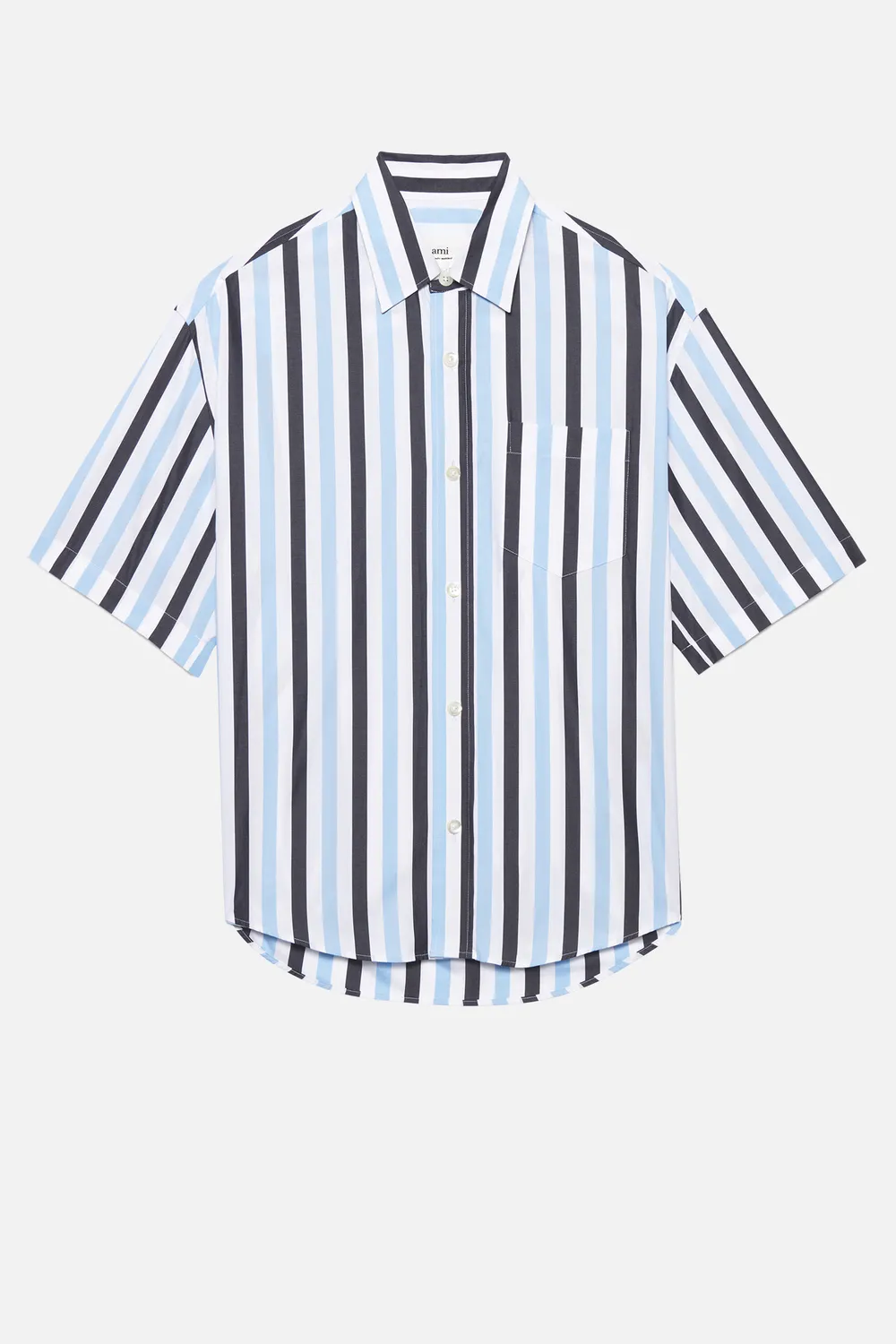 Striped Short-Sleeved Shirt - AMI Paris 