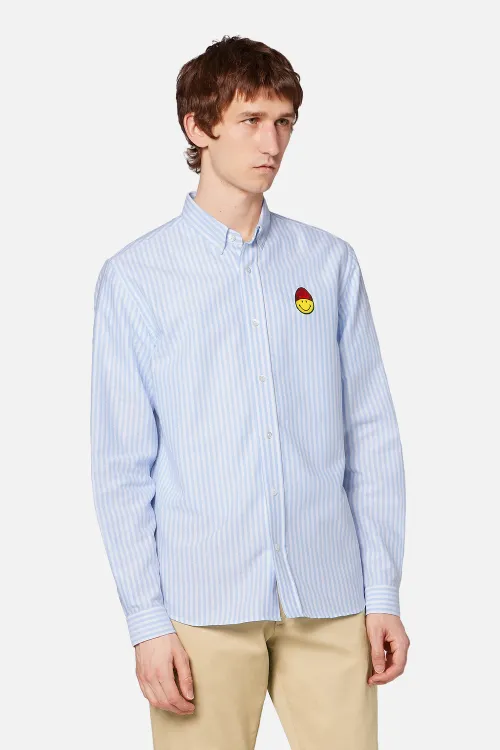 STRIPED SMILEY PATCH SHIRT - AMI Paris 