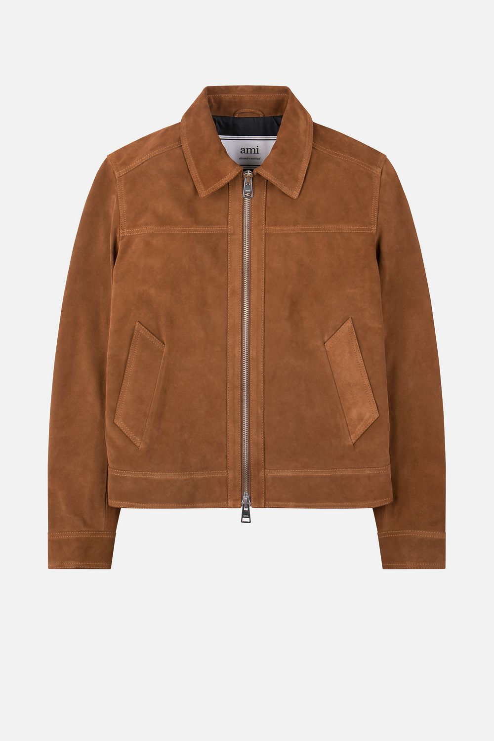 suede leather zipped jacket - AMI Paris Official