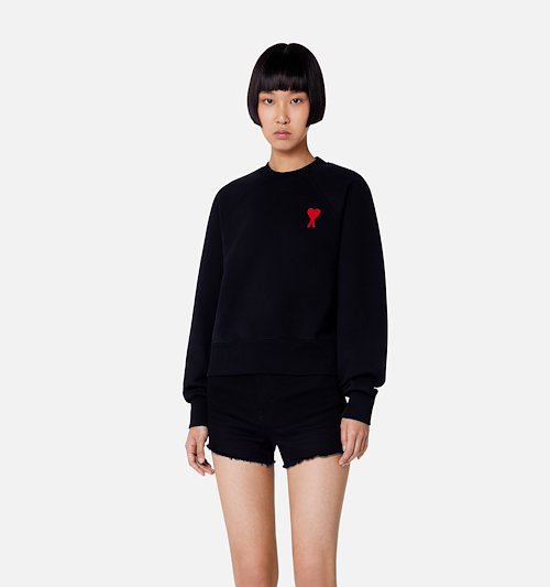 Sweatshirt Col Rond Ami de Coeur noir | AMI PARIS