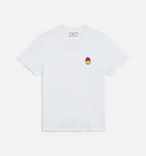 T-shirt With Smiley Patch - AMI Paris 