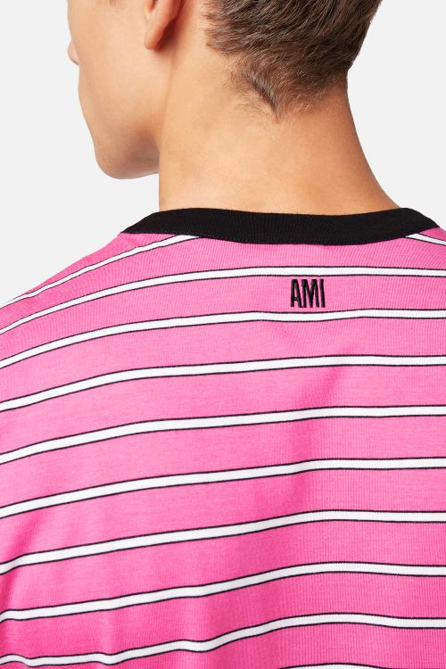 ピンク ボーダーTシャツ - AMI PARIS OFFICIAL