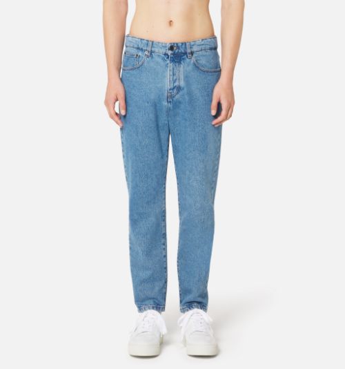 low waist tapered fit jeans