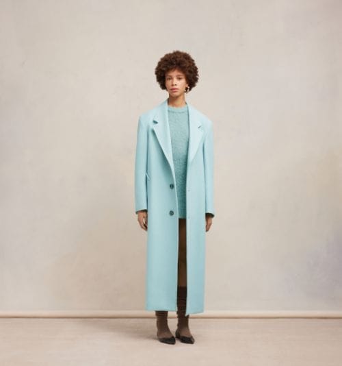 Blue Three Buttons Oversized Coat | AMI PARIS US