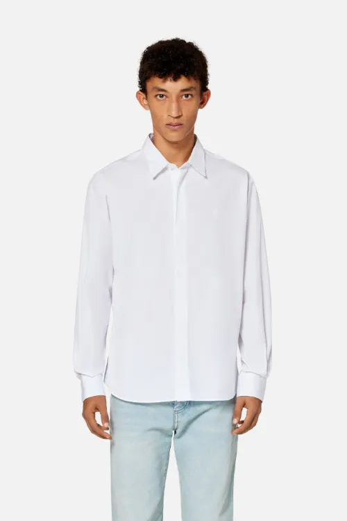 white Tonal Ami de Coeur Shirt | AMI PARIS US