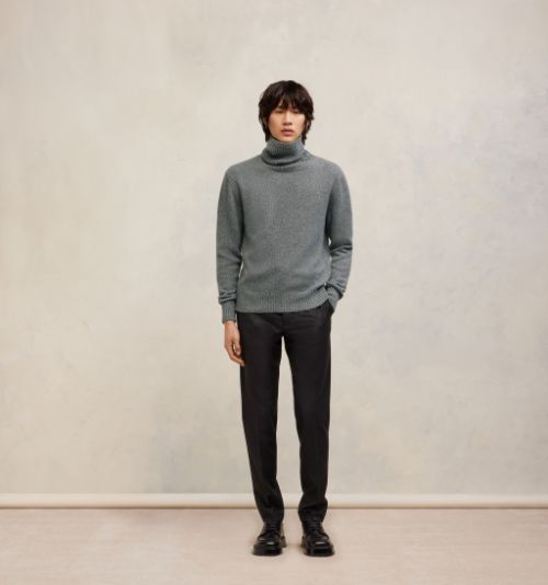 Grey Tonal Ami De Coeur Turtleneck Sweater | AMI PARIS US